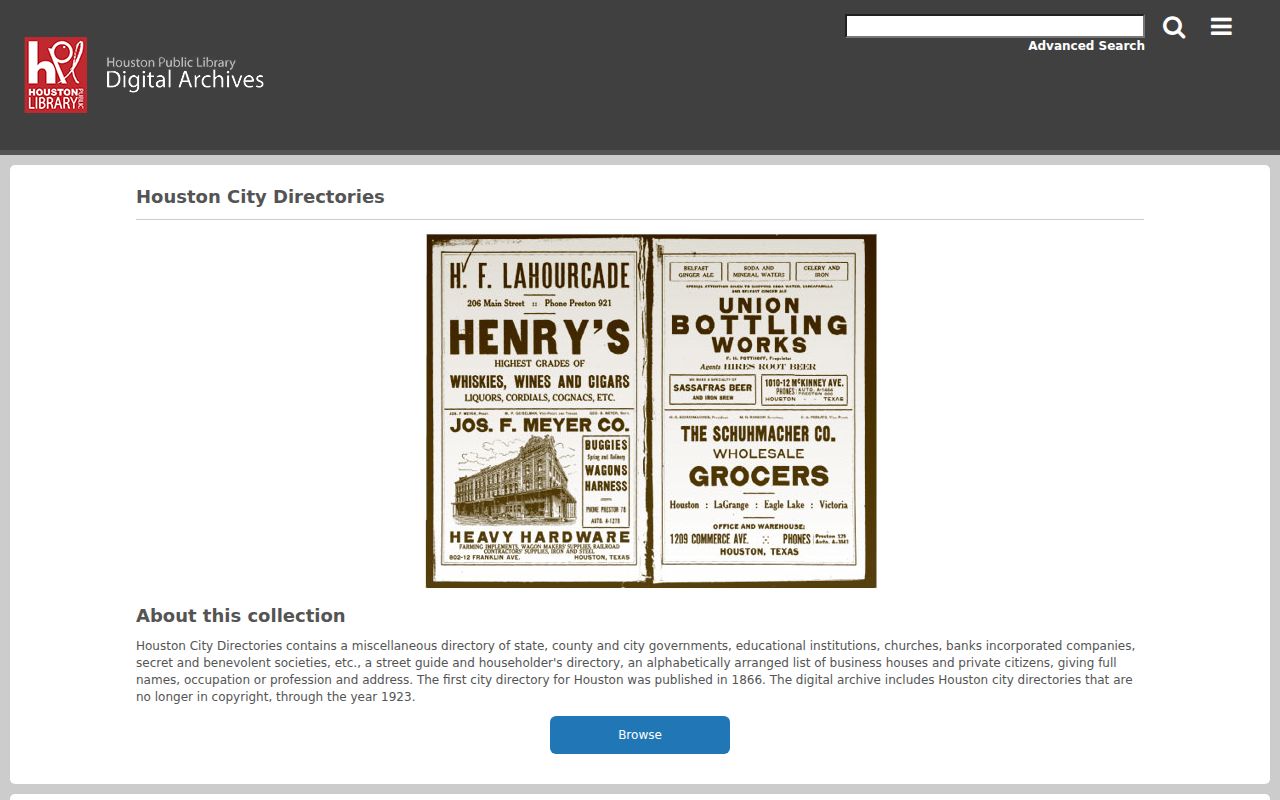 Mission Bend city directory research in Houston digital directory collections